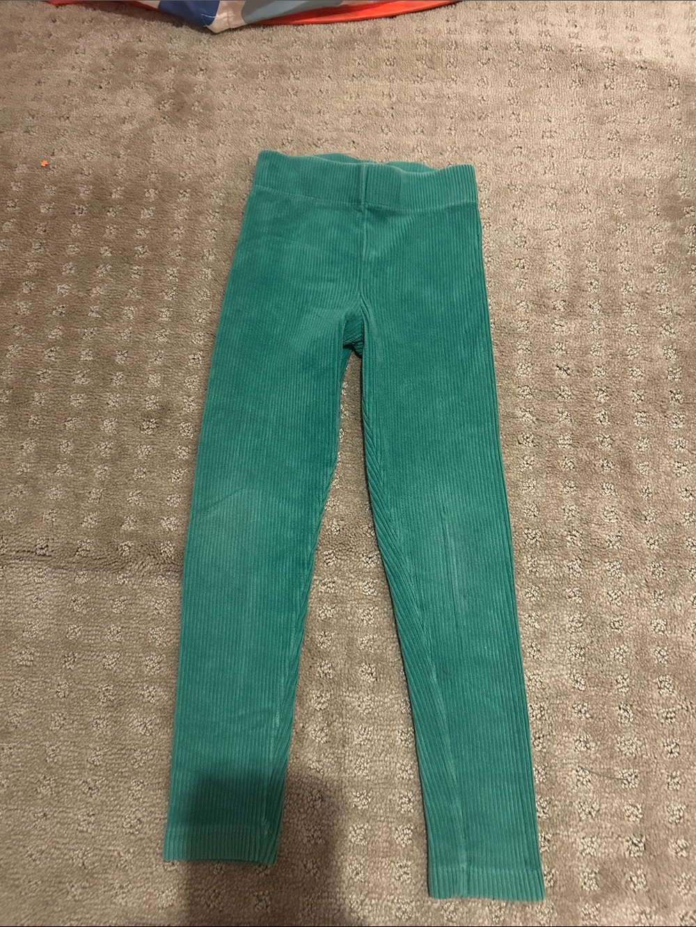 Mini Boden Girls' Teal Ribbed Knit Corduroy Leggings